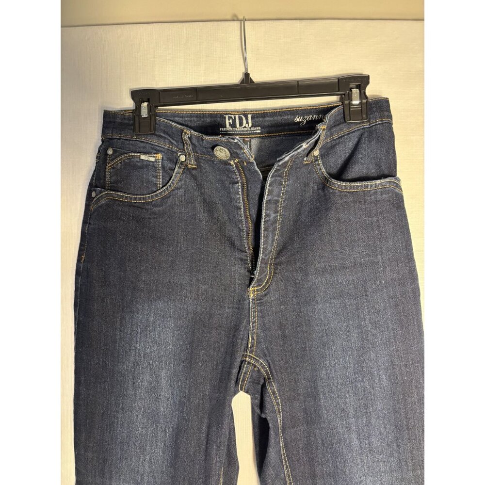 FDJ French Dressing Jeans Suzanne Slim Leg High -Rise Denim  Size 10 Dark Wash - Picture 7 of 13
